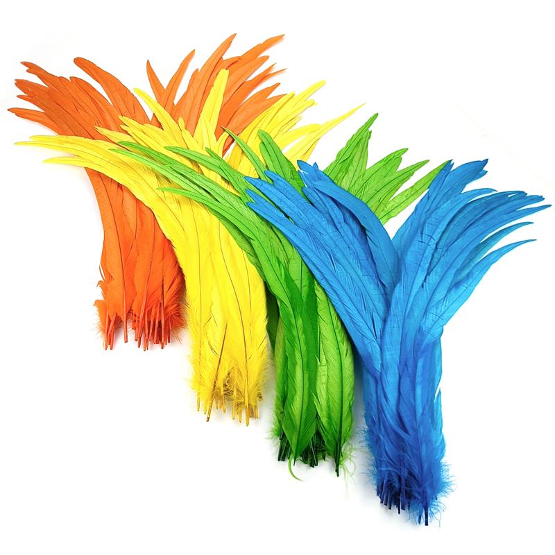 100Pcs/Lot 35-40Cm Colored Rooster Tail Feathers Carnival Accessories Wedding Party Decoration Long Plume Diy Table Centerpieces