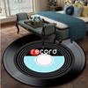 3D Vinyl Record Printed Soft Round Floor Mat Carpet Living Room Area Bedroom Rug