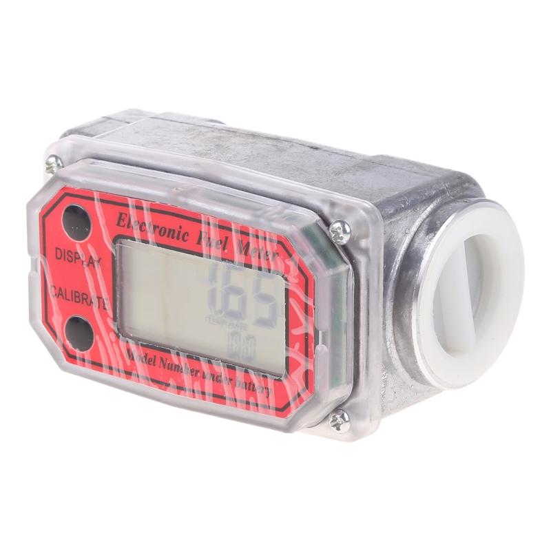 Digital for Turbine Flow Meter LCD Display Gas Oil Fuel Flowmeter Pump Flow Meter Fuel Flow Meter for Measure Gasoline
