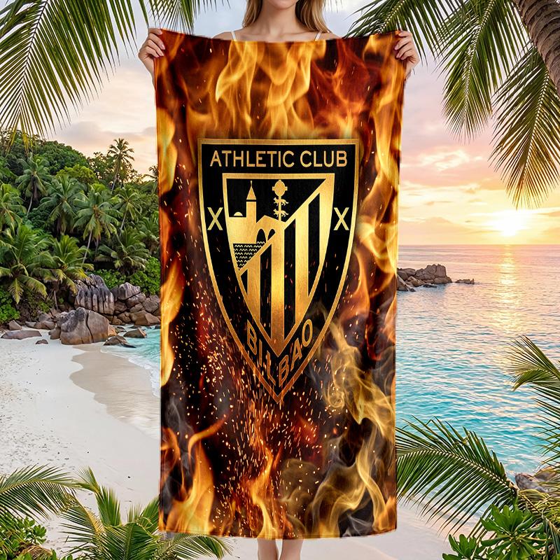 Athletic Bilbao Football Beach Towel Soft Microfiber Summer Towel Quick Dry Absorbent Towel for Beach Swimming Pool Travel