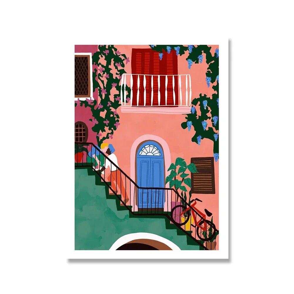 

Винтажный постер с кошкой для девочек и принтом, скандинавский красочный лабиринт, холст, картина, настенная живопись для гостиной, уникальные фотографии для домашнего декора 21cm×30cm NoFrame