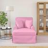 Pink Fabric Chaise Lounge with Rocker and Cushions (3 pcs)