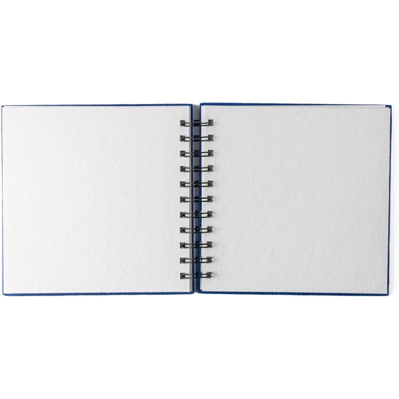Comma Watercolour Book | 6"" X 6"" | 300Gsm | Wire-O Sketchbook| Hot Pressed | Natural Shade | 100% Cotton Fibers (Royal