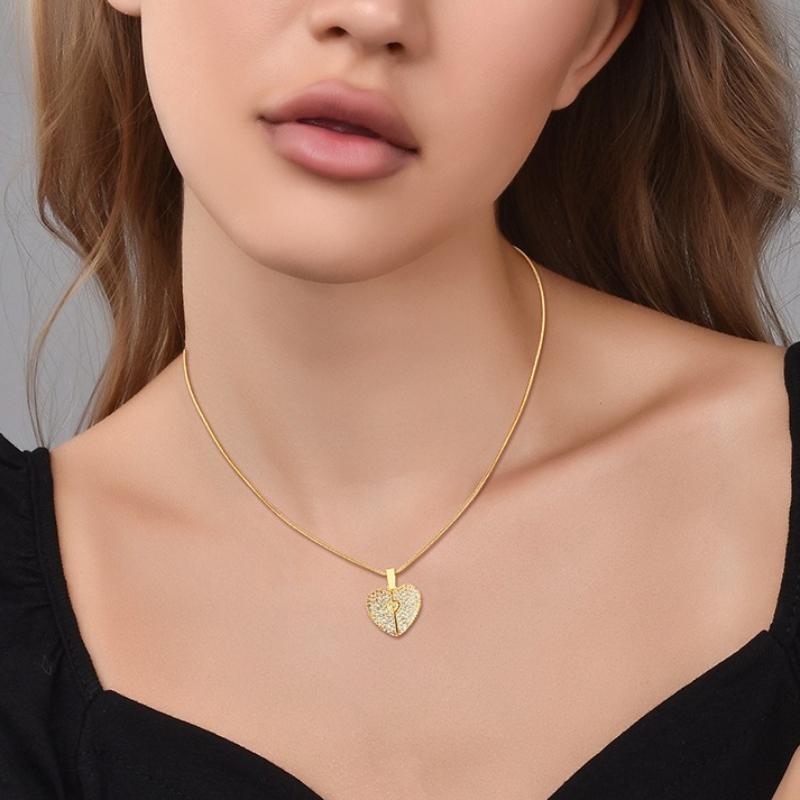 Open and Close Love Necklace for Women, Fashionable and Versatile Exquisite Accessories Gifts