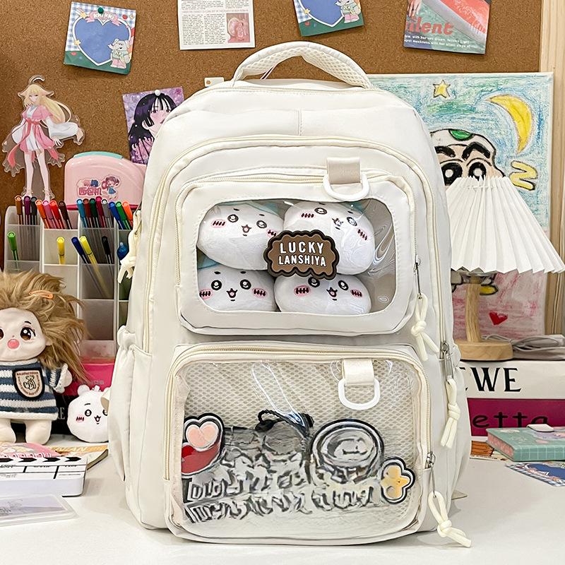 Schultasche für weibliche Schüler Großer Rucksack Transparente Tasche