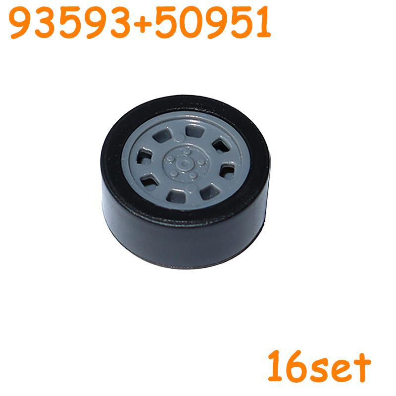 93593 93594 42610 50951 92409 Technical Tire Wheel Cross Hole Set Car Truck Wheels Hub Bricks MOC Motorcycle Building Blocks Toy