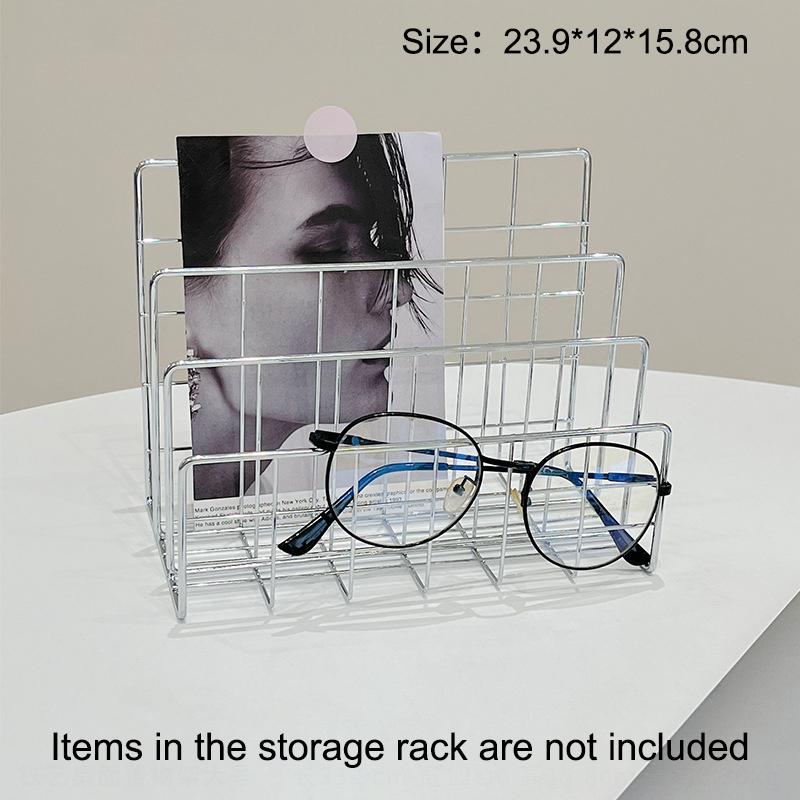 Ins Minimalist Iron Desktop Storage Rack Organizer Table Metal Organizing Rack Bookshelf Desk Multi-Functional Storage Rack