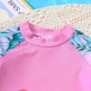 Girls' Summer Flamingo & Coconut Print Two-Piece Swimsuit Set