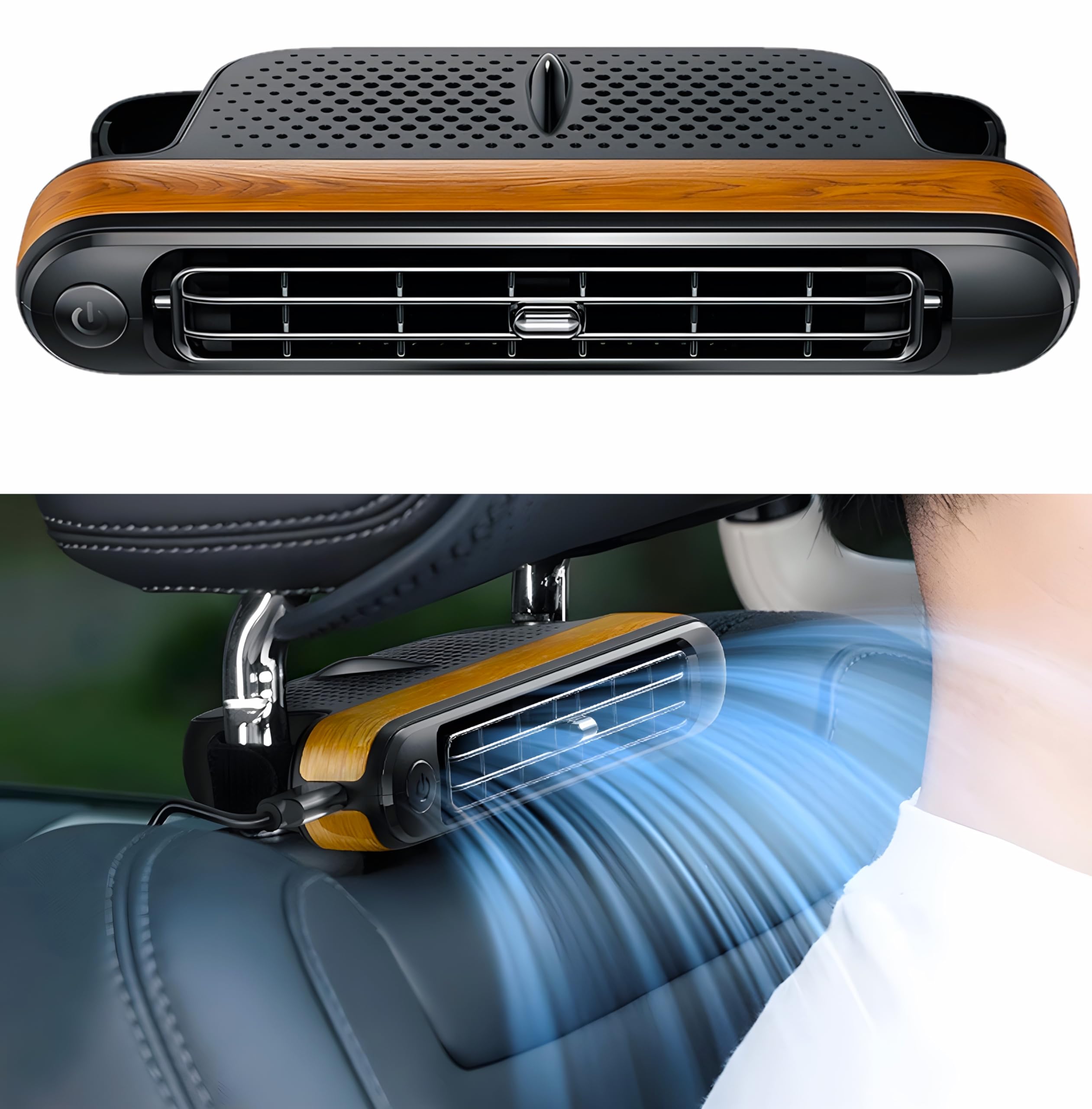 

JUNSKY Car Fan, Headrest, Seat Fan, Car Fan, 2024 Model, Electric Car Fan, 3 17.4×7.2×3.2CM