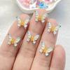 50Pcs Cute Mini Cartoon Colorful Butterflies Nail Art Resin Designer Charms Diy Craft For Nail 3D Decorations Jewelry