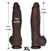 Coffee Realistic Liquid Silicone Dildo, XL Size, Strong Suction Cup, Soft Body-Safe Silicone, Waterproof, Discreet Packaging
