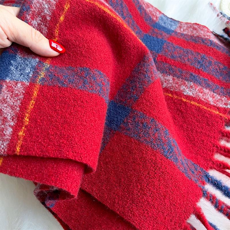 Autumn Cashmere Imitation Plaid Pashmina Tassel Scarf Men Women Thicken Warm Scarves Wraps Shawl Poncho Stole 30*180cm