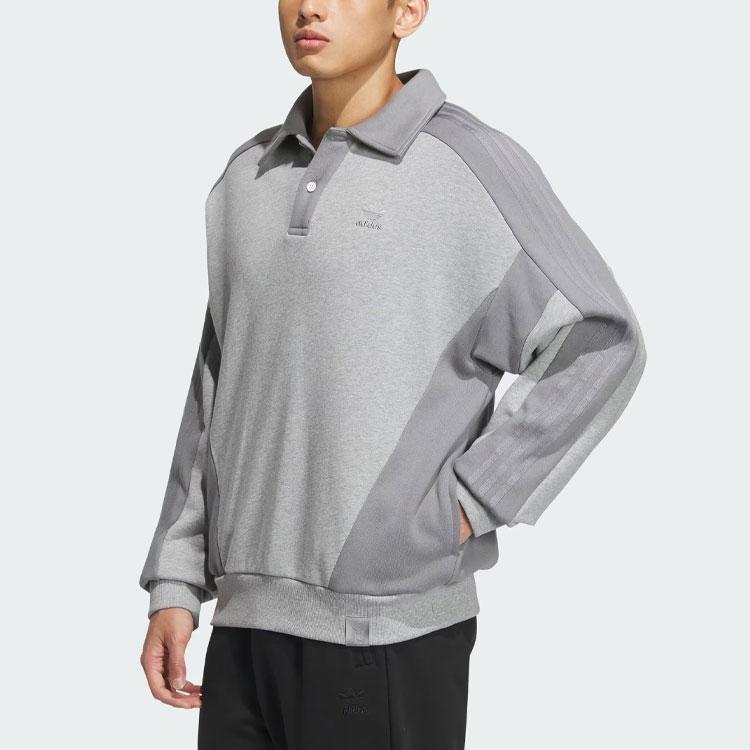 Adidas Originals Wing Chun Series Toc Crew Sweatshirt Color Block Loose Fit Long Sleeve Unisex Sweatshirt Medium-Gray IZ1536