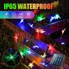 Dragonfly LED Solar String Lights Waterproof Colorful Decorative Lamp Outdoor Garden Balcony Patio Night Landscape Lighting