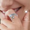 Ring,moonstone Ring,Silver Color,adjustable Ring,boho,vintage,spoon Ring,butterfly,synthetic Stone,gift