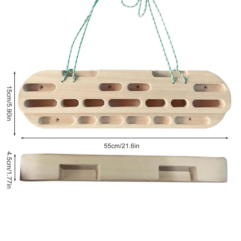 Climbing Rock Board Wooden Finger Grip Pull Up Climbing Hanging Board Grip Strengthener Forearm Exerciser Home Wall Board