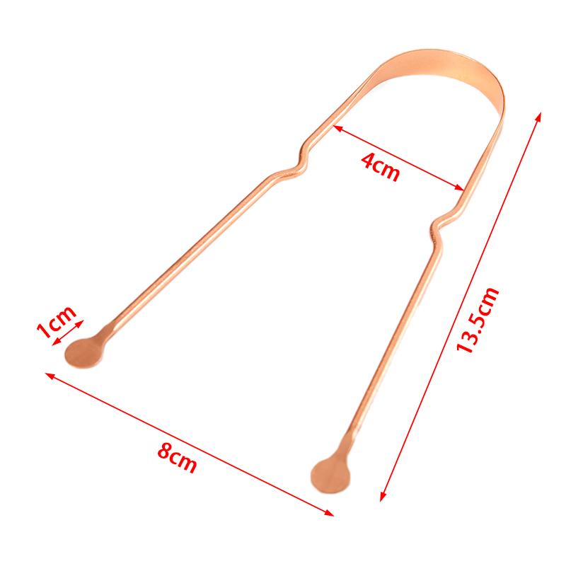 1Pc Simple Copper Tongue Scraper Cleaner Fresh Breath Dental Cleaning Tools