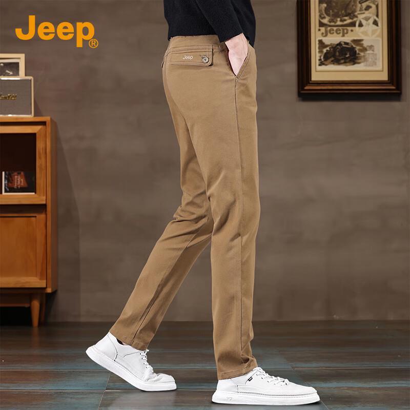 JEEP Men's Pure Cotton Straight Leg Casual Pants