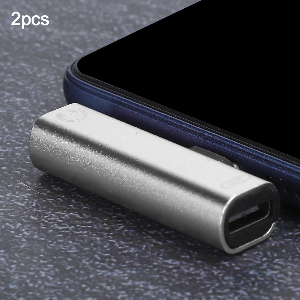 2Pcs 2 in 1 TypeC to 3.5mm Assist Audio Cable Wire Charger Headset Distributor Adapter