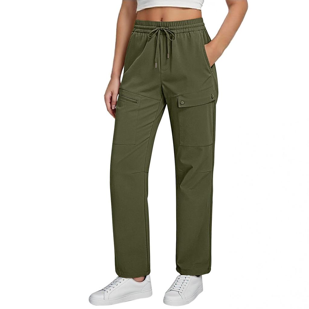 Pantalon de plage décontracté pour femme, taille haute, jambes larges, avec poches, pour les vacances