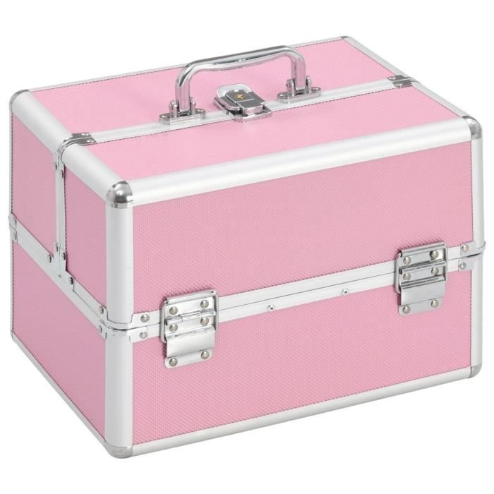 VidaXL Mallette à maquillage 22x30x21 cm Rose Aluminium