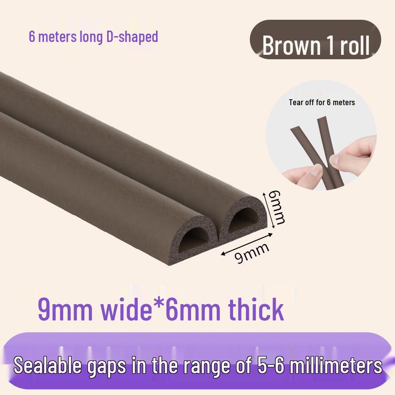 Self-Adhesive Soundproofing Door & Window Sealing Strip - Windproof, Insect-Proof, Anti-Theft Rubber Bumper