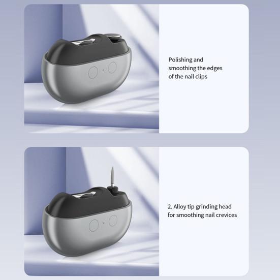 Elektrikli Tırnak Kesici Cilalayıcı Taşınabilir Otomatik LED Işıklı Tırnak Makası Çocuklar Yetişkinler Yaşlılar Şarj Edilebilir El Tırnağı Kesici Öğütücü