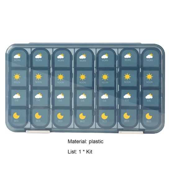 Pillendose Große Kapazität Auslaufsicher 3/4 Mal Täglich Wöchentlich Unterteilter Pillenspender Haushaltswaren