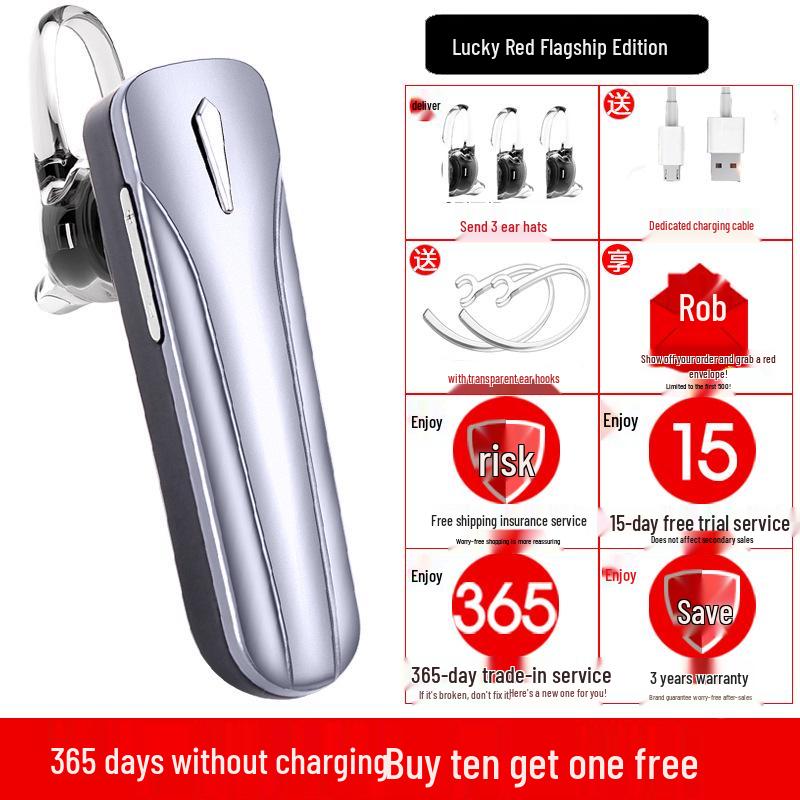 Universal Bluetooth 5.3 Sports Headset: Ultra-Long Battery, In-Ear/Over-Ear Design for Driving & Running