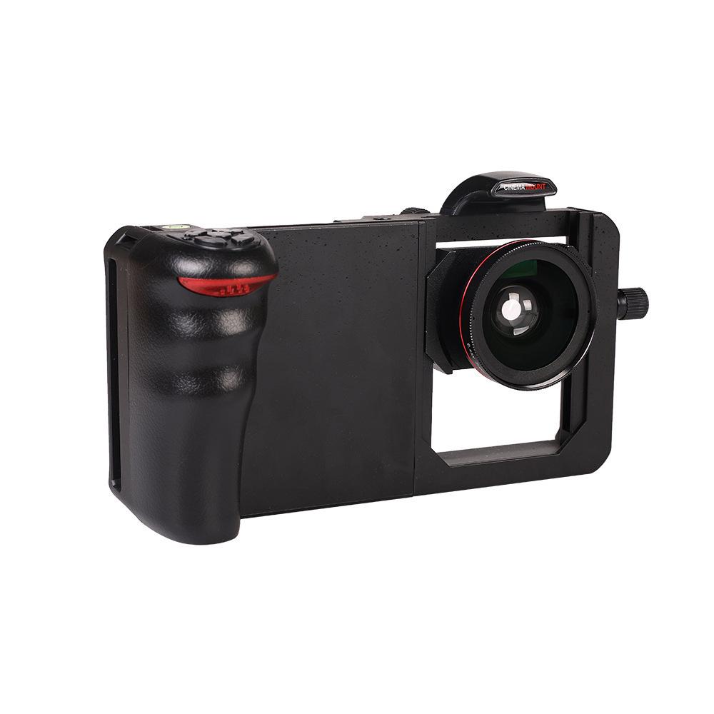 Macro Lens & Wide-Angle Mobile Photography Set: Handheld Stabilizer, Rabbit Cage & Bluetooth Bracket Combo.