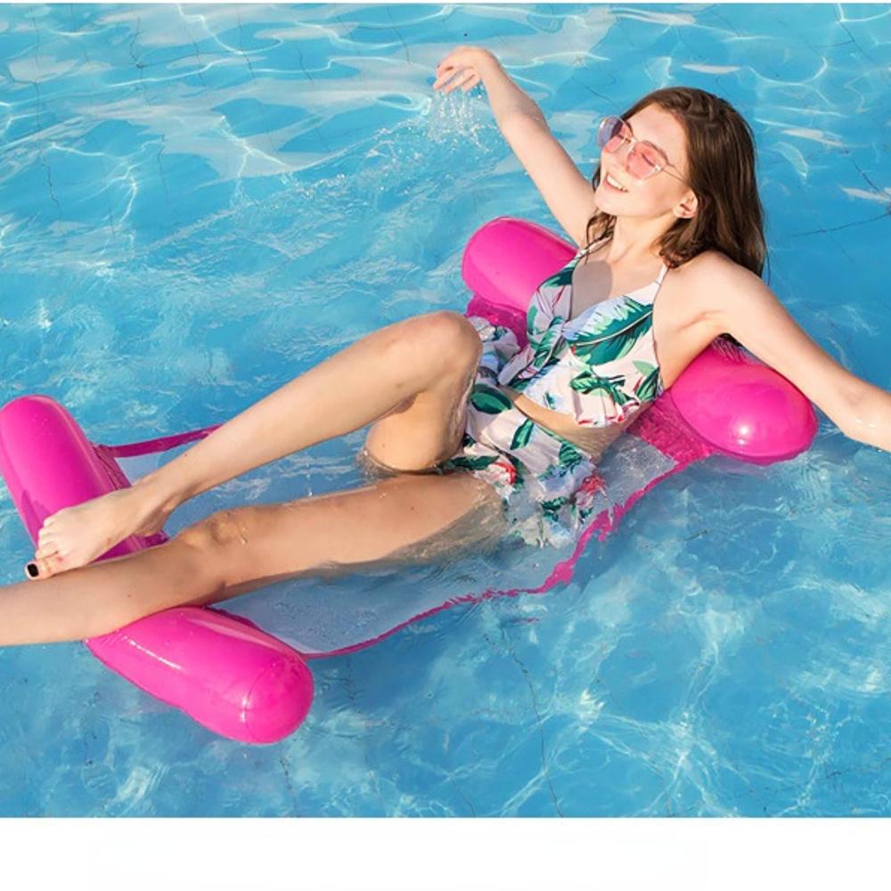 PVC Verano Inflable Plegable Fila Flotante Piscina Agua Hamaca Colchones de Aire Cama Playa Deportes Acuáticos Tumbona Silla