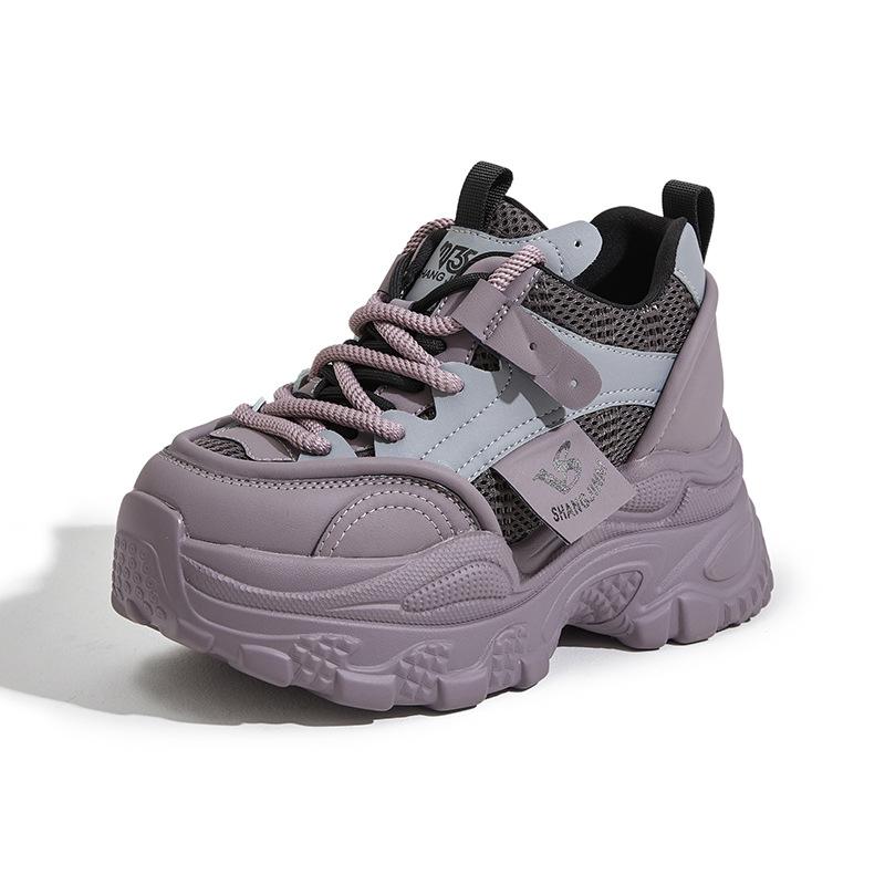 

Европейская станционная платформа папины кроссовки женские весенние новые маленькие с внутренней высотой увеличения женские туфли универсальные маффины повседневная обувь 39 фиолетовый