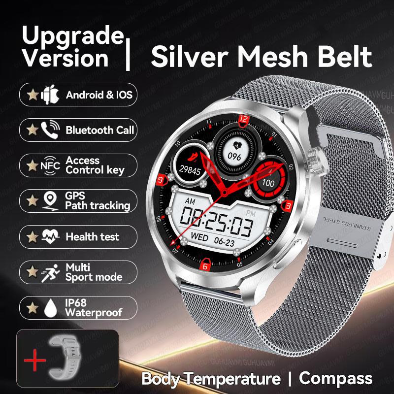 New Brand Global Version Smart Watch 1.85"AMOLED GPS Track Bluetooth Call 410mAh Battery NFC IP68 Waterproof Smartwatch Men