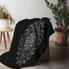 White Mandala Blanket Bohemian Throw Blanket Geometric Pattern Decorative Soft Fleece Throw for Sofa Bed Living Room Bedroom