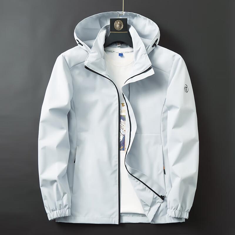 Dibinze Men s Plus Size Detachable Hood Windproof Casual Jacket 8XL