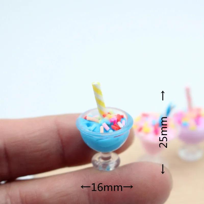 Children's Dollhouse Ice Cream Cup Simulation Cream Dessert Model Kitchen Food Decoration and Handmade Toy Set (4-piece Set)