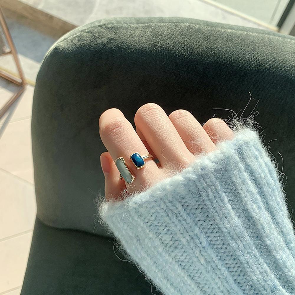 Geometric New For Women Dripping oil Crystal Girls Open Rings Zircon Fashion Jewelry Finger Ring