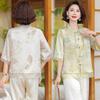 Mom's Trendy Chiffon Short-Sleeve Shirt for Middle-Aged Women - Summer 2026 Collection