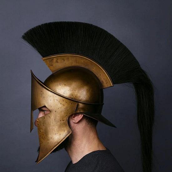 Spartanerhelm König Leonidas 300 Film Antiker Griechischer Kriegerhelm Handgefertigte Stahlrüstung für Cosplay, Sammlergeschenk