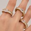 Gold-Plated Zirconia Geometric Ring - Chic European & American Style, Versatile Index/Finger Ring for a Luxurious Fairy-Tale Look.