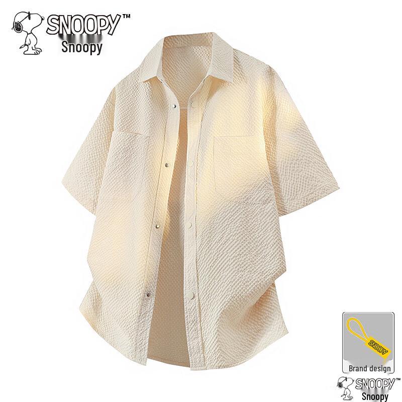 SNOOPY Men s Short Sleeve Lapel Shirt XL