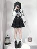 Women's Japanese Academy Style Slimming Skirt Set: Autumn White Long-Sleeve Shirt & High-Waisted Short Skirt Two-Piece