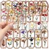 50 Transparent Retro Plant Stickers Package, Waterproof Transparent PET Manual Material Decorative Guitar Notebook
