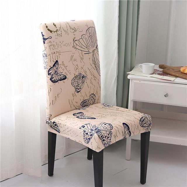 Printed Dining Chair Case Spandex Elastic Chair Slipcover Case Stretch Seat Covers For Wedding Hotel Banquet Home Use Dining Room