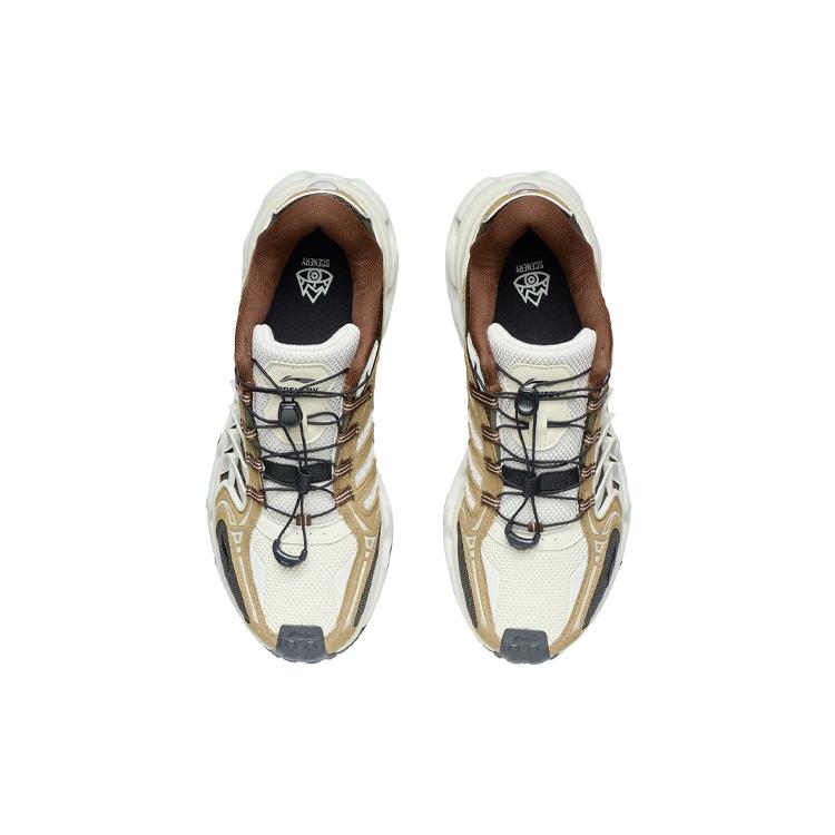 Li Ning Mountain Color Scenery Breathable Low Top Running Shoes Men's Yellow Gray Green AGLR079-1