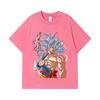 T-shirts Lavés 275 GSM 100% Coton Dragon Ball V47 Impression Goku Ultra Instinct Unisexe T-shirt Lourd en Coton