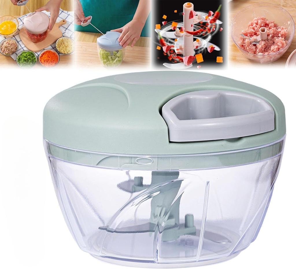 Picadora manual de 500/900 ml, trituradora de ajo y cebolla para el hogar, picadora de alimentos y verduras, picadora de carne de corte rápido, accesorios de herramientas de cocina