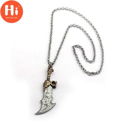 Hi Game God Of War Náhrdelník Meč Čepele chaosu Náhrdelníky Šperky Klasický přívěsek zbraní pro muže