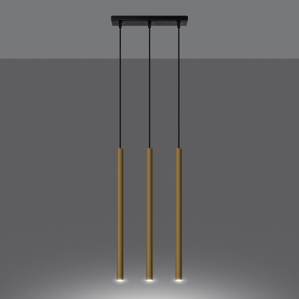 Pastel 3L Hanging Lamp, Gold Gloss