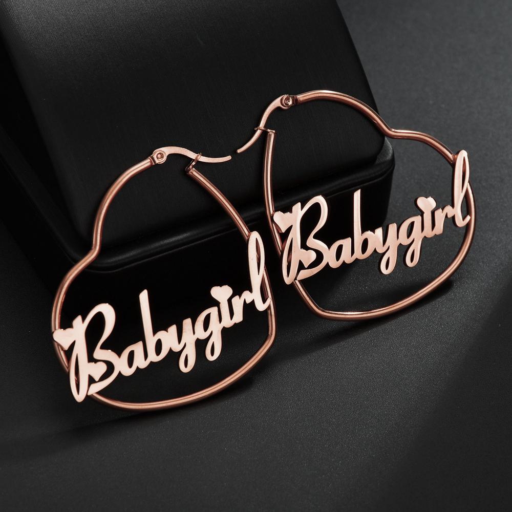 Atoztide Custom Name Earring High Quality Personalized Stainless Steel Letter Heart Star Earrings for Women Party Jewelry Gift